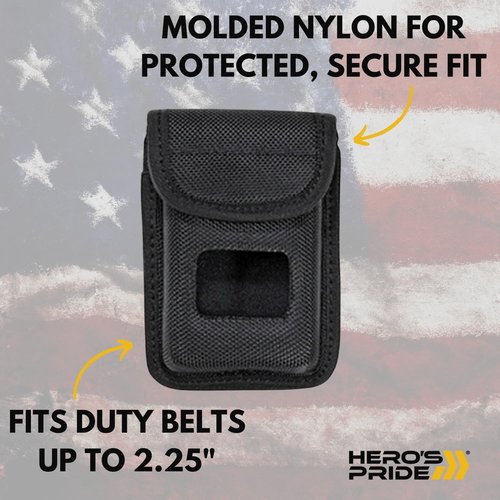Hero's Pride Tactical Alarm Case for Duty Belts - Lightweight Nylon EDC Pouch for CDCR Officers