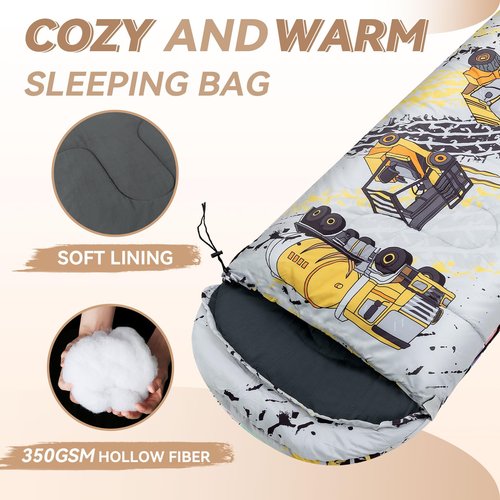 Kids Sleeping Bag for Camping - Lightweight 3 Season Child Backpacking Sleeping Bag for Girls and Boys, Waterproof Cmpact Youth Camping Gear for Outdoor by Croosseoutdoors