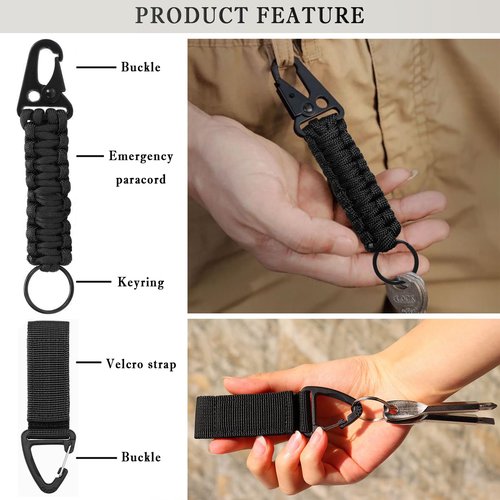 Tactical Pouches Molle Backpack Accessories - Small Tactical Pouch with Mini Survival 7 in 1 for Camping Hiking Christmas Gadget for Men (Dark)