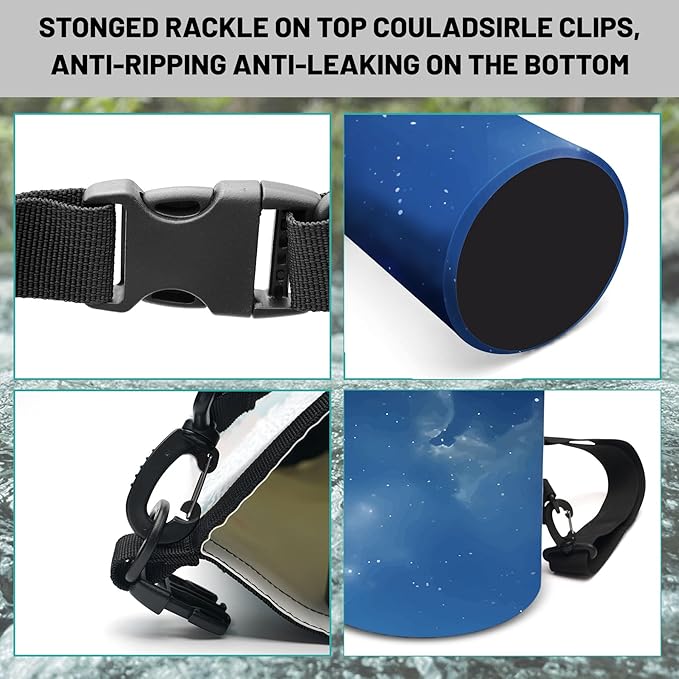 Waterproof Dry Bag,Roll Top Night Sky Space Small Waterproof Backpack 5L/10L/20L Floating and Lightweight Bags for Kayaking, Boating, Fishing, Swimming and Camping