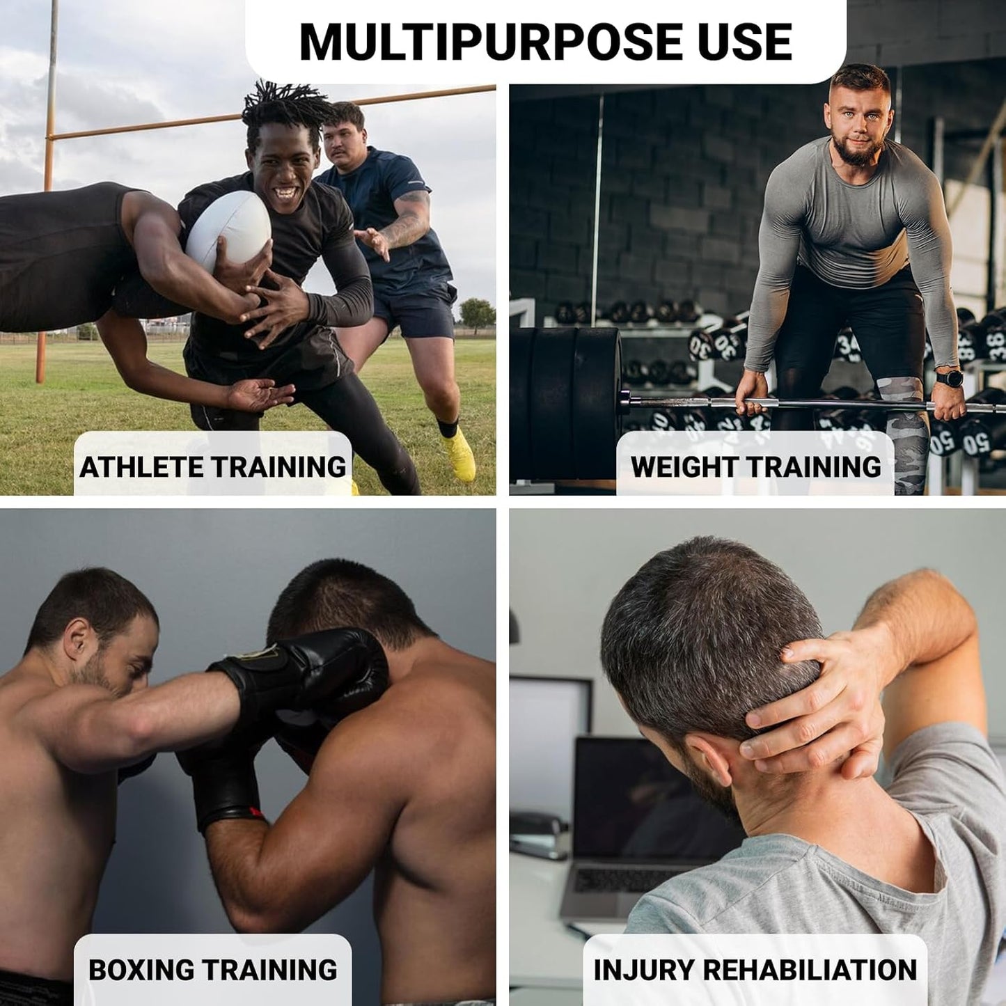 Neck Harness with 88cm Adjustable Chain - 360 Degree Thick Neoprene Padded Chin & Head Straps Neck Exerciser for Weight Training & Neck Workout Head Harness for Weight Lifting
