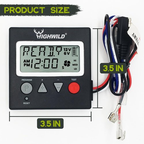 Highwild 6V/12V Universal Game Feeder Digital Timer - Hunting Deer Feeder Timer - Up to 8 Different Feed Times A Day - Adjustable Feed Rate