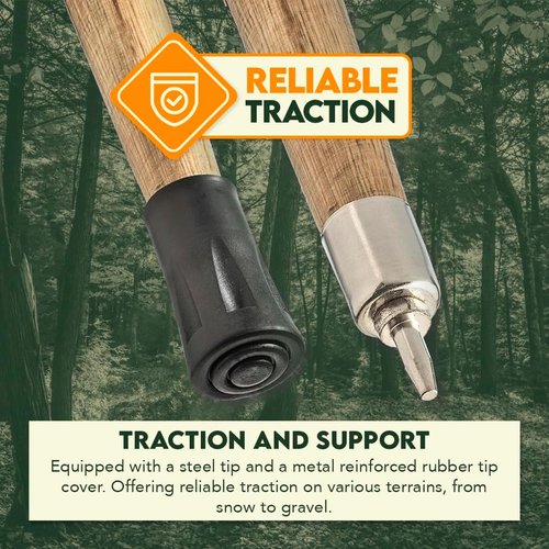 12' SE Survivor Series Black Paracord Hiking Stick - 440 lb Capacity, 55" Length