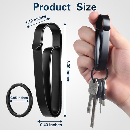 Yeflawor Duty Belt Key Holder, 2PCS Premium Duty Belt Key Clip, Upgraded Quick Release Key Keeper with Key Ring for Police and Law Enforcement Agencies