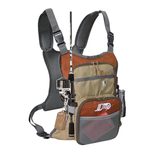 JLDTOP Fly Fishing Chest Pack, Lightweight Fishing Backpack, Fishing Tackle Storage Fits Up to Hold Fly Boxes, Fishing Accessories for Men(Orange + Gray)