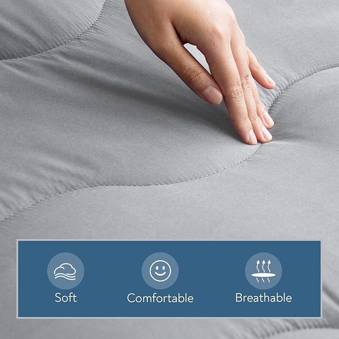 Cot Mattress Pad, 30"x75" Quilted Foam Camping Cot Mattress Topper with Anti-Slip Bottom, Breathable & Comfortable Cot Pads for Camping/Rv Bunk/Narrow Twin Beds, Sleeping Cot Mattress Pad Only