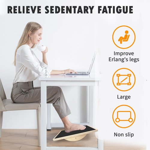 Balance Board Professional Wobble Board for Adults Anti-Slip for Physical Therapy Standing Desk Core Strength Wooden Rocker Board(350LBS) (Balance Board)