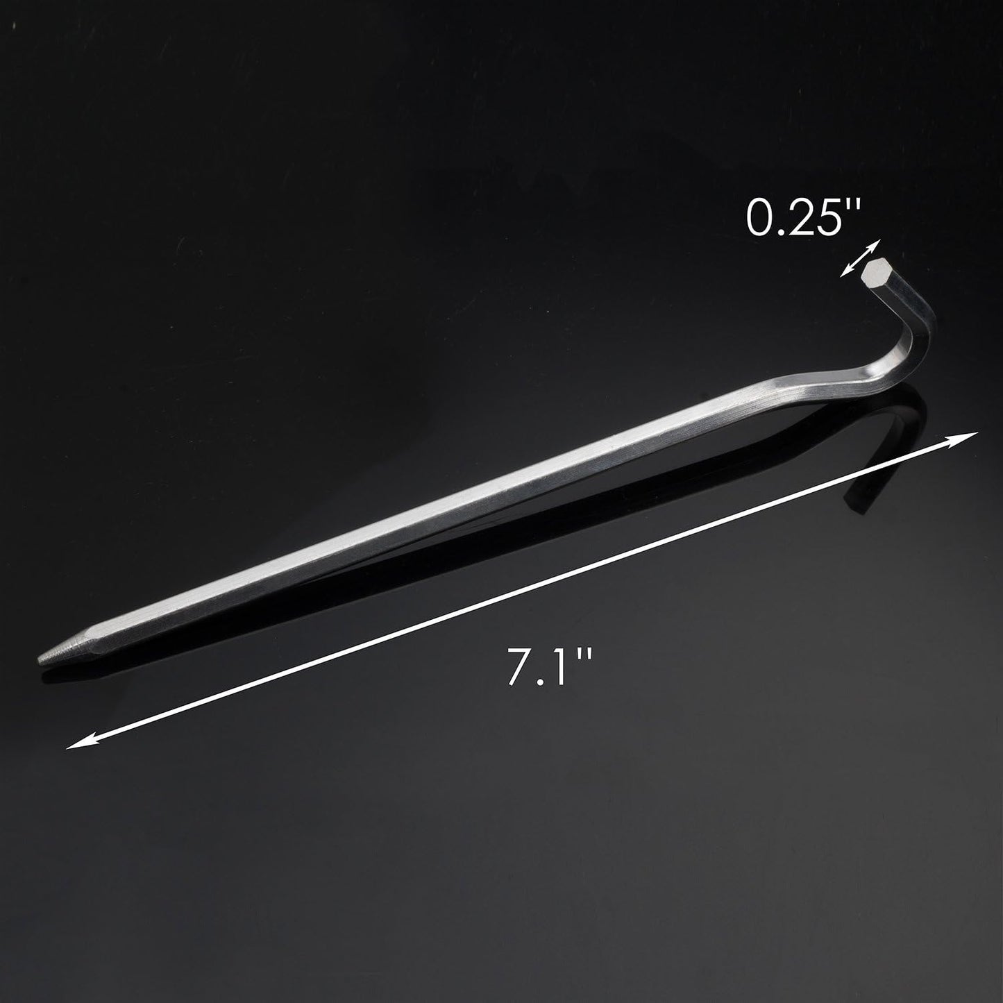 Tent Pegs - Aluminium Tent Stakes Pegs with Hook - 7’’ Hexagon Rod Stakes Nail Spike Garden Stakes Camping Pegs for Pitching Camping Tent, Canopies