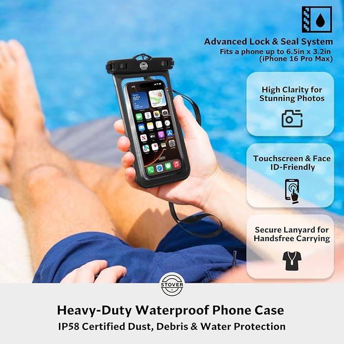 STOVER 5/10/25/30/40/55L Waterproof Dry Bag, Small Lightweight Roll Top Dry Bag Backpack w/Waterproof Phone Case, Kayaking, Travel, Hiking, Fishing, Tubing, Camping, the Beach, Men/Women (Green)