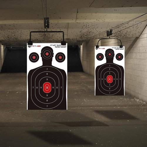 Atflbox Silhouette Paper Target for The Range, 17X25 inch Target Paper for Indoor and Outdoor Use, Suitable for Handguns, Pistols, Rifles, Airguns, Pellet Gun, BB Guns(25 Pack)