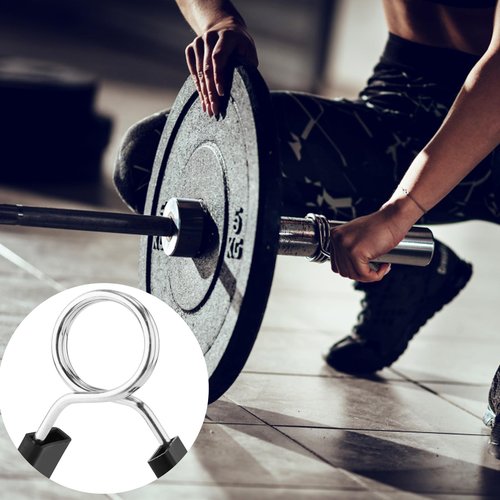 PEUTIER 4pcs Dumbbell Barbell Clamps, 2in Stainless Steel Weight Clips Tight Fitness Bar Clips Versatile Spring Collar Clips Gym Accessory Weightlifting Buckle for Strength Training