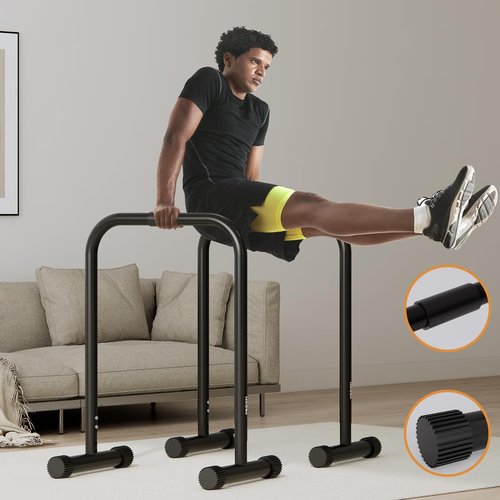 Adjustable Dip Bar, Dip Stand Station, Strength Training Founctional Dip Bar for Home, Portable Dip Bar, Fitness Equipment, Push Up Stand (Black)