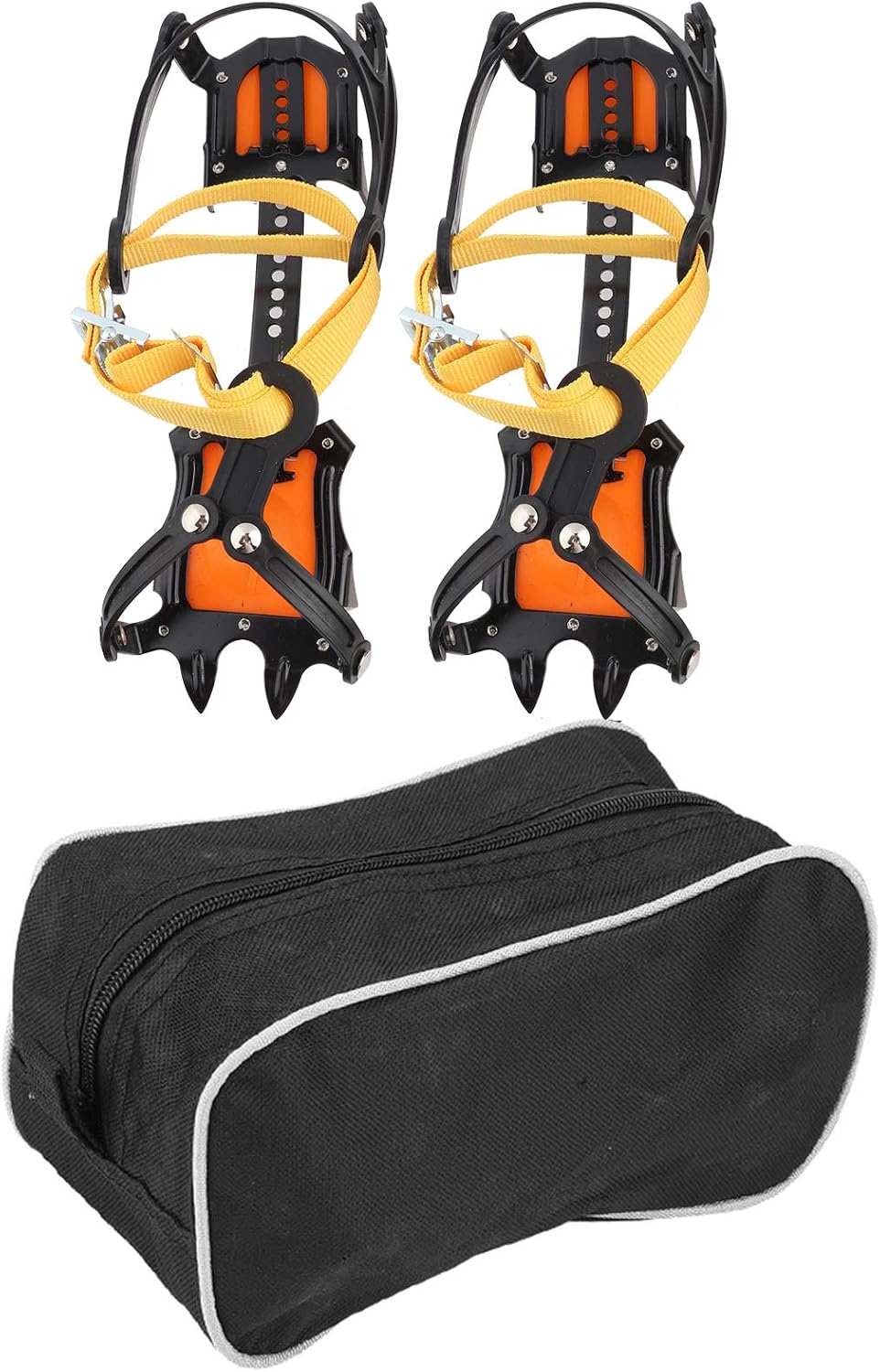 Traction Ice Cleats, Anti-Slip 10 Toothed Snow Crampons Ice Footwear for Mountaineering, Ice Climbing, Camping, Hiking Crampons for Hiking Boots