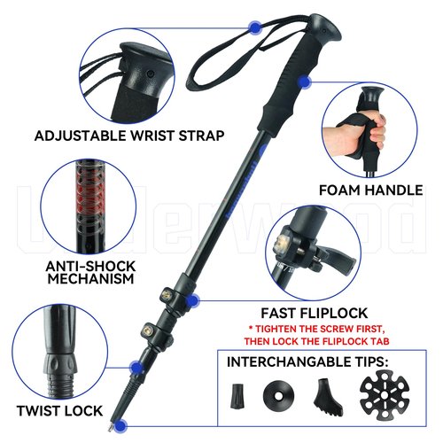 1-Person Ultralight Trekking Pole Tent & Collapsible Aluminum Hiking Poles by Underwood Aggregator