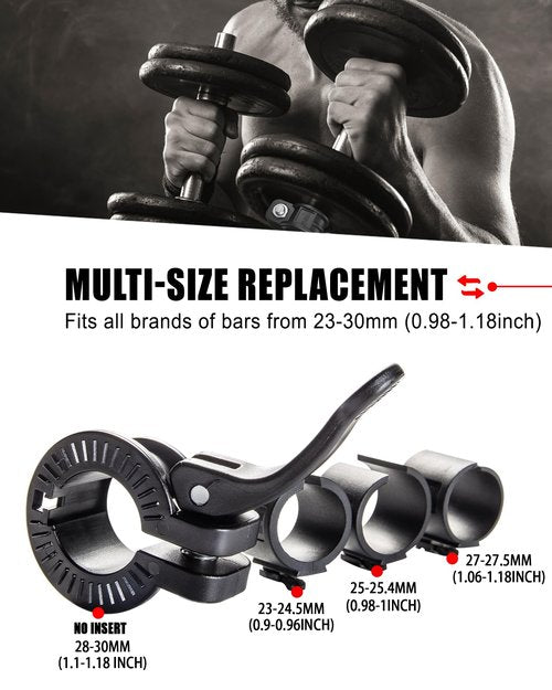 ZY-HUAN mini Barbell Clips 1 inch I Multi-Size Adjustable Barbell Collar I 1 inch Barbell ClampsIQuick Release Weight Clips Pair of Locking for Dumbbell Bar