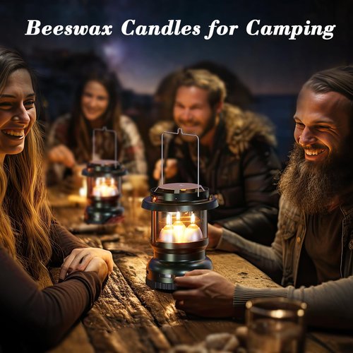 15-Hour Natural Pure Beeswax Candles for Candle Lanterns, Long Lasting Burning Candles Bulk for Camping, Emergency, Survival Emergency Preparedness (10)