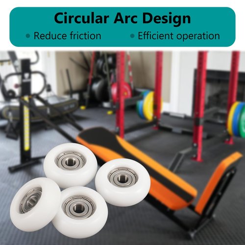 PFCKE Total Gym Replacement Set of 4 Wheels/Rollers for Models 2000, 3000, Some 3000 XL, and a Few Very Early XL(White)