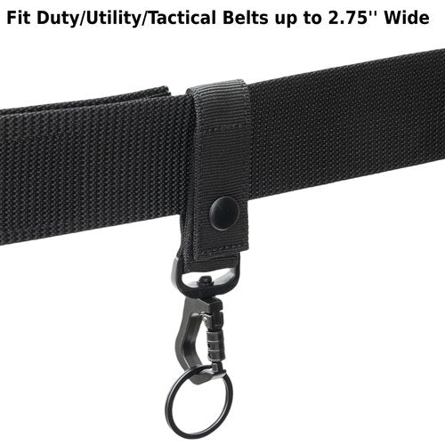 Molle Key Holder with Key Rings, Heavy Duty Belt Keeper with Key Holder for up to 2.25" Wide Belt, Police Duty Belt Accessories Duty Belt Key Holder Belt Clip Keychain, Tactical Key Holder for Belt