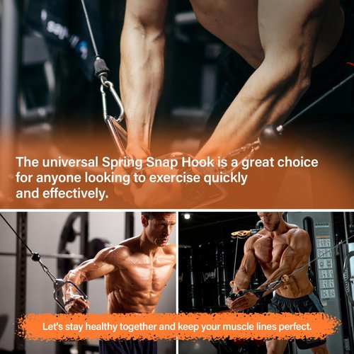 Stainless Steel Spring Snap Hook Carabiner 304 Stainless Steel Clips Compatible with Bowflex Home Gym Accessories for LAT/Tricep Pull Down and Leg Extensions Machine 2.38" Set of 2