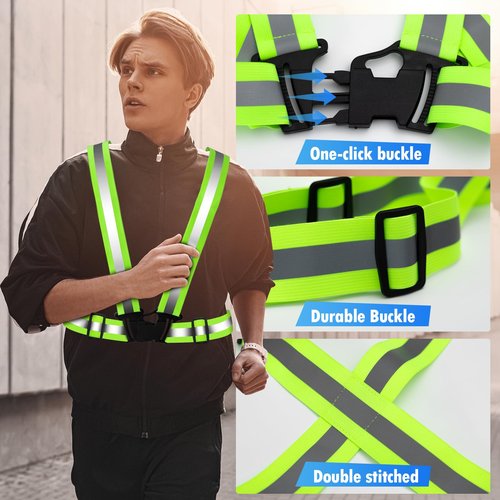Topward Reflective Vest Running Gear 2Pack, High Visibility Safety Vest with Storage Bag for Outdoor Night Running, Cycling, Jogging and Dog Walking - Adjustable, Lightweight - Fits Men Women Kids