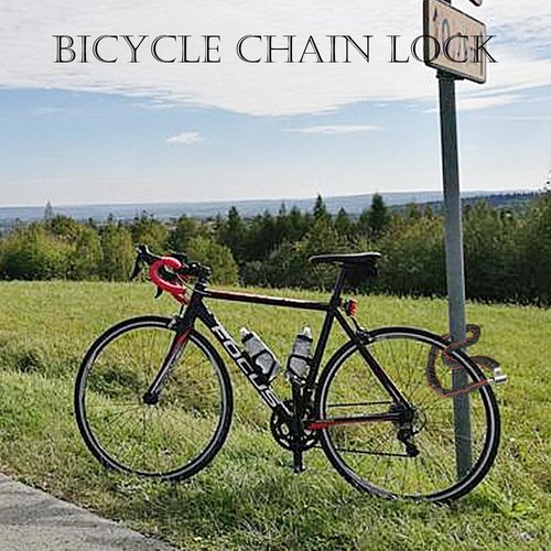 Bike Chain Lock 3.44 Ft Security Bicycle Lock Heavy Duty Anti-Theft Scooter Lock with 2 Keys Waterproof Bike Locks for Bike Motorcycle Fence Door Gate Grill