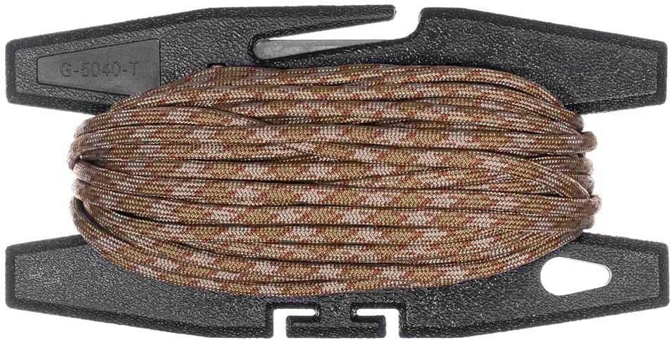 Paracord Spool Tool with 50 or 100 Feet of 550 7-Strand Parachute Cord - USA Made