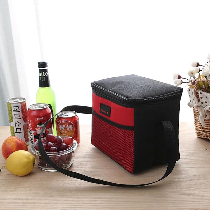 Nanxson 5L Lunch Bag Leakproof Thermal Cooler Lunch Box Adult Waterproof Insulated Lunch Tote Bag (5L,Red)
