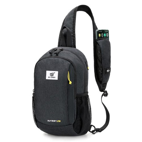 SKYSPER Sling Backpack with RFID Pocket Lightweight Crossbody Bag for Hiking Travel Shoulder Chest Bag for Men Women(Black)