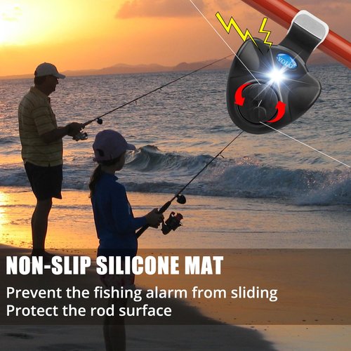 Coolnice 6 Packs Fishing Bite Alarm with Bonus 10 Batteries Sensitive Electronic Indicator LED Sound Alert On Fishing Rod with Loud Siren Suitable for Daytime Night Fishing Outdoor Carp