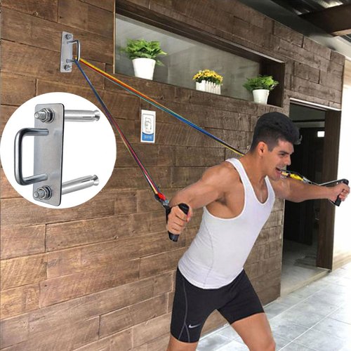 WSOQYEO Heavy Duty Fitness Workout Resistance Band Wall Anchor and Wall Anchor Screw Fittings Suitable for Strength Training Physical Exercises in Home Gyms (Enclosed Wall Anchor)