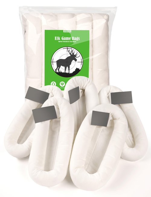 Elk Game Bags 5 Pack, Essential Hunting Gear & Accessories, Field Dressing Quarter Meat Bag, Medium to Large Wild Hunting Gear Bag for Elk, Deer, Caribou,and Moose