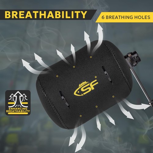 SF 3Pcs Neoprene Conventional Reel Covers Round Reel Case with 6 breathing holes, XL Size