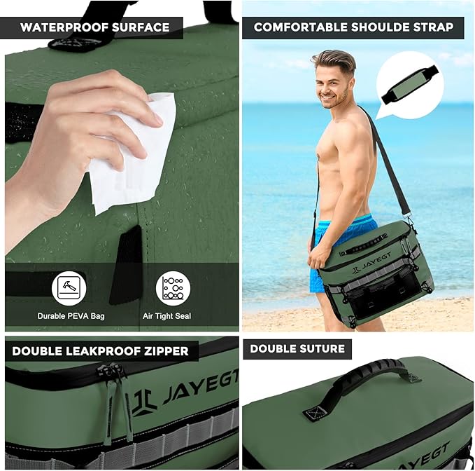 Kayak Cooler Behind Seat - Waterproof Cooler Bag Compatible with Lawn-Chair Seat Kayak，Kayak Accessories Camping Cooler, Portable Ice Chest for Fishing, Beach,Picnic, Trips