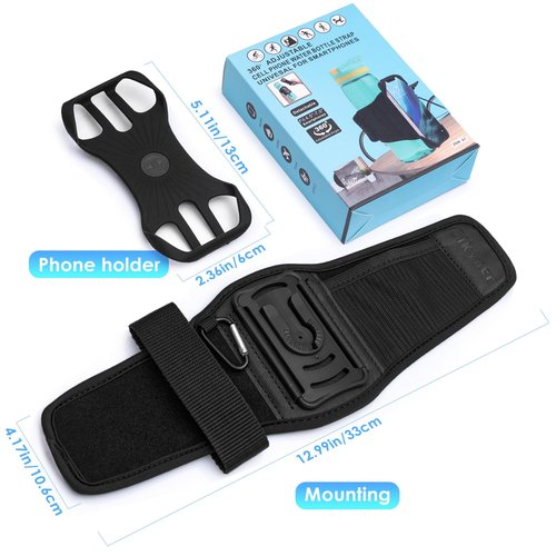 Cikyner Water Bottle Strap, Water Bottle Holder for Mobile Phone 360° Rotatable & Removable Water Bottle Pouch Gym Water Bottle Accessories for 4.5-7'' Mobile Phone & 18-40 oz Water Bottles (G7L)
