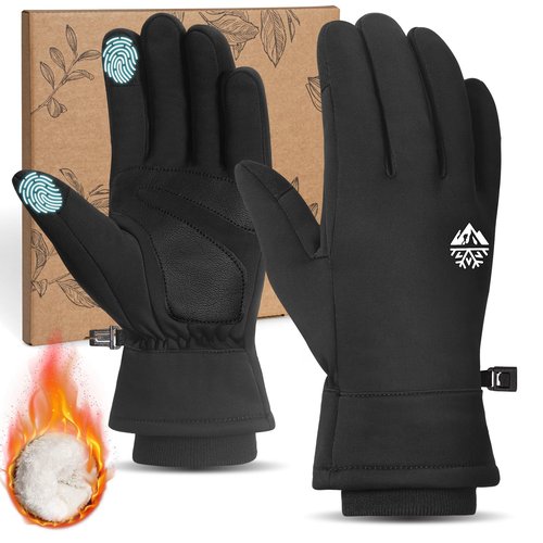 RIGWARL Thick Winter Gloves Men Women, Gloves for Cold Weather with Extended Cuffs, Warm Thermal Windproof Touchscreen Glove for Running, Hiking, Skiing, Snow, Walking The Dog, Camping, Biking