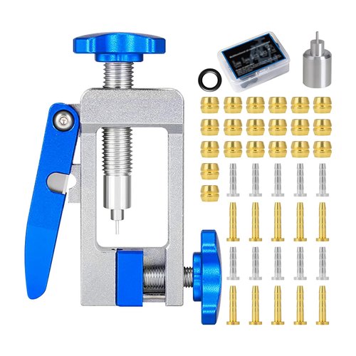 SYWAN Bike Hydraulic Brake Tool Kit, Hydraulic Brake Hose Cutter 2 in 1 Bicycle Hydraulic Line Cutter Bike Brake Hydraulic Hose Fitting Insert Tool (Blue-1)