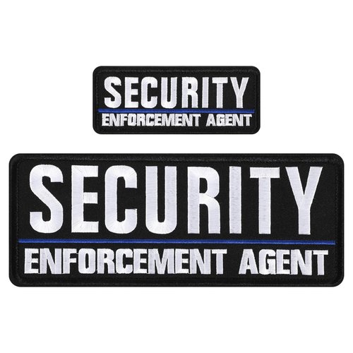 2 Pcs Security Patches for Vest, Security Enforcement Agent Patches, Security Velcro Patch with Sticking Fasteners for Uniforms, Jackets, One Small and One Large