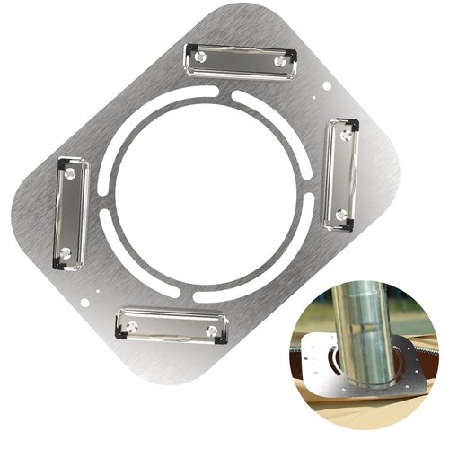 AYAMAYA DIY Hot Stove Jack - Stainless Steel Clip-On with 6" Chimney Hole for Canvas, Bell, Yurt Tents - Fireproof Tent Protector for Winter Camping