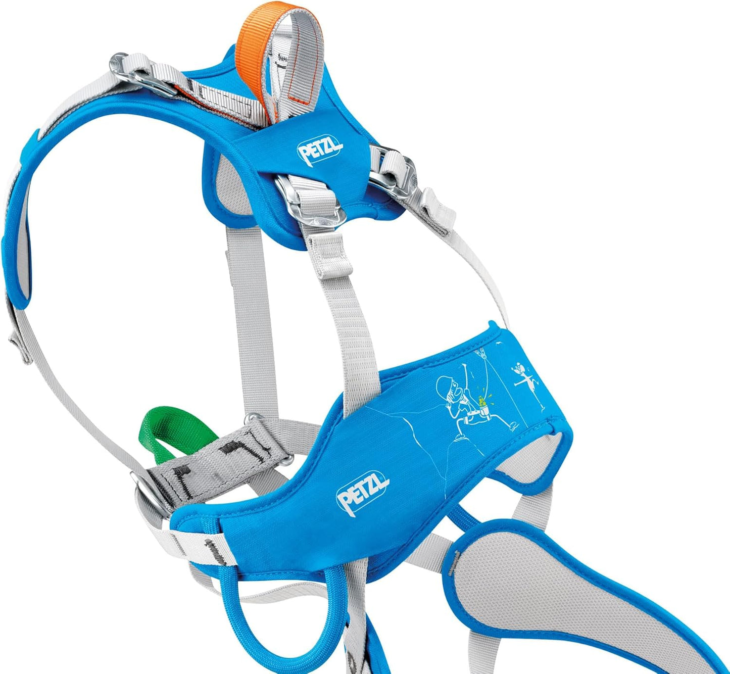 PETZL OUISTITI Kids' Harness - Comfortable, Full-Body Rock Climbing Harness for Children Less Than 30kg/66 lbs - Blue - One Size