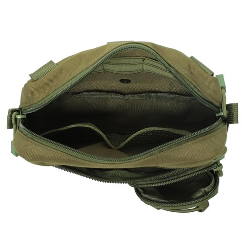 Tactical Molle Horizontal Admin Pouch with Front Drawstring Pocket EMT Pouch EDC Utility Orgaznier Bag (OD Green)