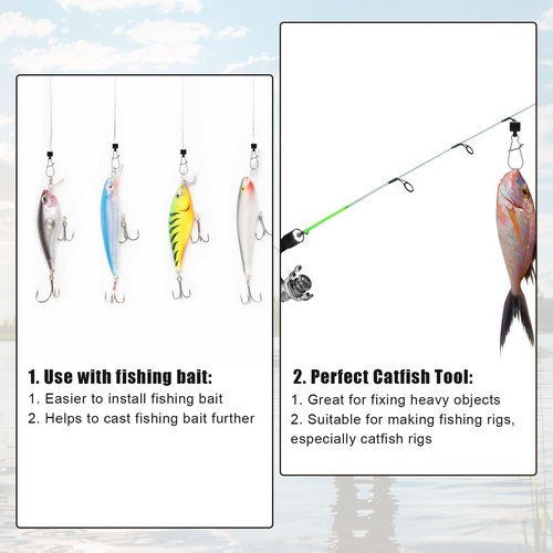 XIHIRCD 50pcs Fishing Weight Slider, Stainless Steel Fishing Line Sinker Slides Practical Sinker Slides Premium Fish Finder Rig Weight Slider for Fishing Tackle Accessories (Black)