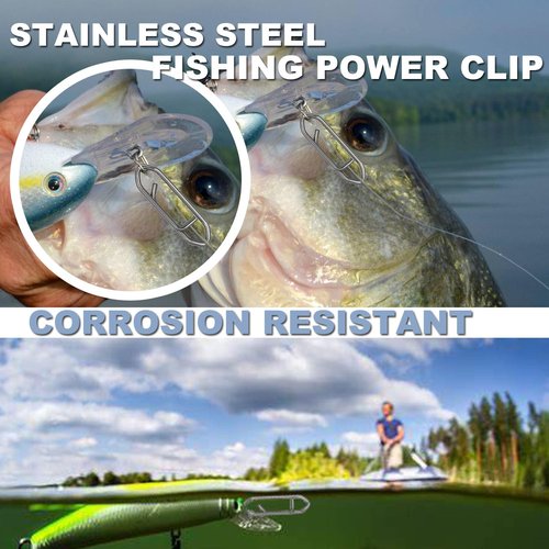 BCTEPTFOTL 200pcs Fishing Power Clips, High Strength Speed Clips Stainless Steel Quick Change Clip, Freshwater Saltwater Crankbait Popper Lures Fast Link Snap Connector