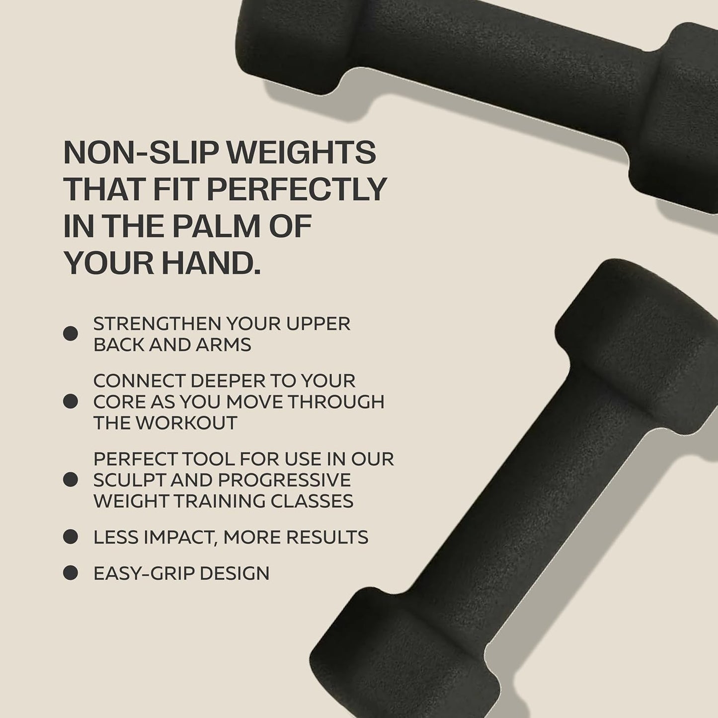 Pvolve 2lb Lightweight Neoprene Coated Dumbbell Set - Home Gym Fitness Equipment Designed For Comfart And To Fit Perfectly in the Palm of Your Hand