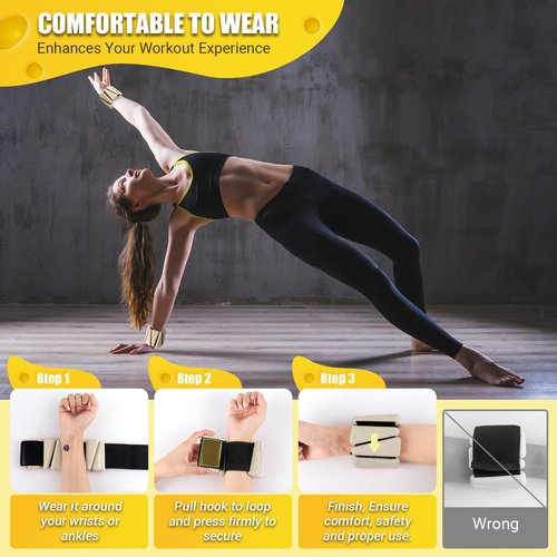 Wrist Ankle Weights for Women 2 Lbs, Adjustable Silicone Weighted Bangles for Arm & Leg Workouts, Wearable Weighted Bracelet for Pilates, Yoga, Barre, Walking and Pool Exercise (Set of 2)