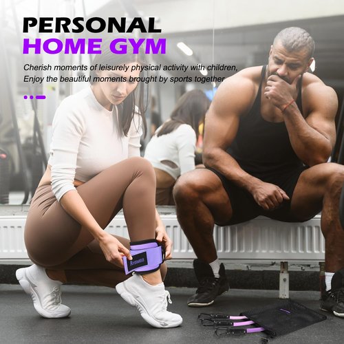 Resistance Bands with Cuffs, Resistance Bands, Ankle Bands for Working Out, Exercise Bands with Handles for Working Out, Fitness Bands for Women, Workout Equipment for Home Gym