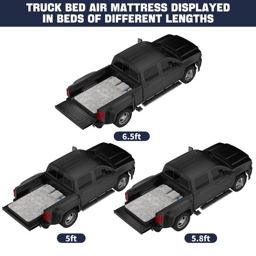 Umbrauto Air Mattress for 5.5-6.5 ft Short Bed Full-Size Trucks, Pickup Truck Airbed Mattress with Wireless Rechargeable Pump for Outdoor Travel