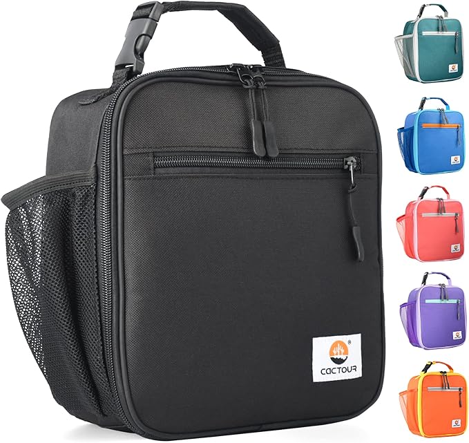 Lunch Box for Men Women Adult,Premium Insulated Lunch Bag,Portable Small LunchBox for School Work Picnic (Black)