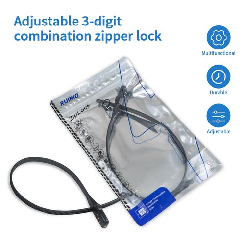 Zip Tie Lock Adjustable Cable Lock for Kids Bike, Fridge, Scooter, Bike Rack, Cabinets, Drawers, Gates, Fences, Helmet,Toolboxes, Lightweight Bicycle Lock, 2 Pack (Black)