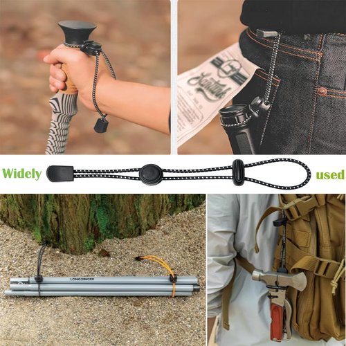 Backpack Hiking Stick Holder Straps, Elastic Lanyard Cord Rope for Walking Pole Fixing Buckle Adjustable Trekking Poles for Camping Hiking Mountaineering Tactical Bag Accessories 10Pcs