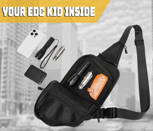 WCALULEG Sling Bag for Men, Crossbody Bag Shoulder Bag for Men Gun Bags for Handguns Sling Backpack EDC Bag Updated